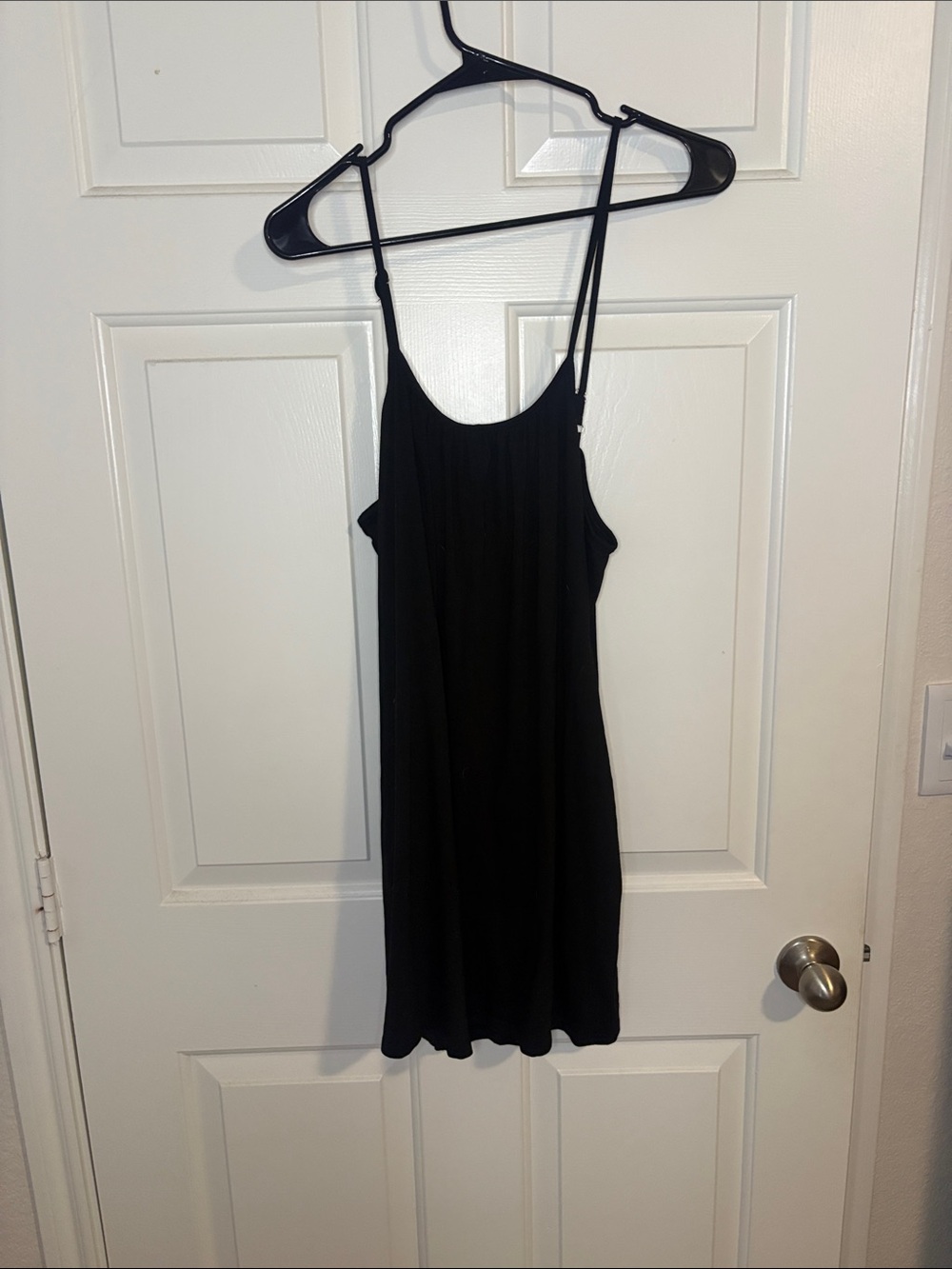 Black Slip Dress with Spaghetti Straps